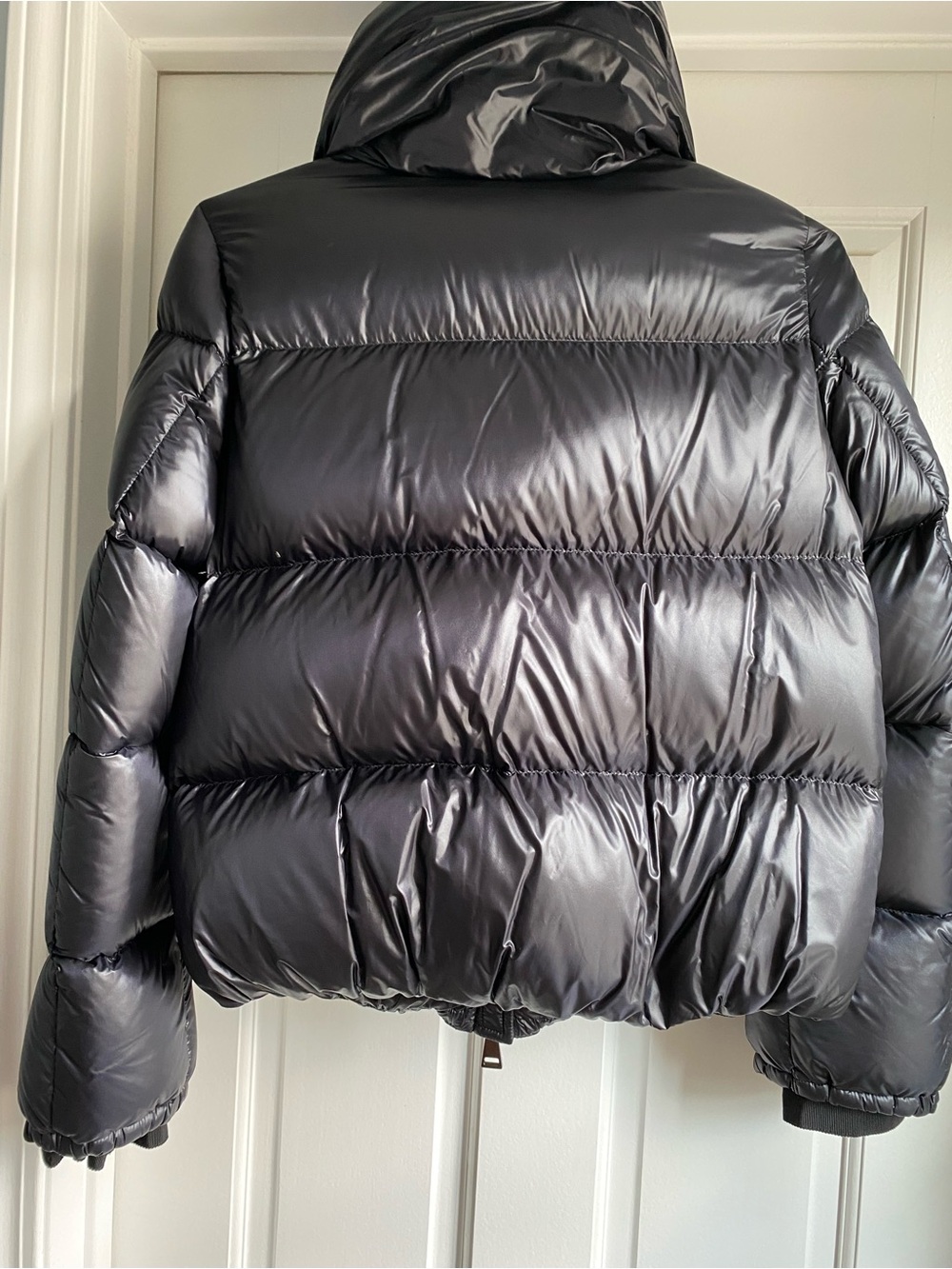 Women’s Moncler Black Shiny Quilted Down Puffer Jacket, - Picture 3 of 16